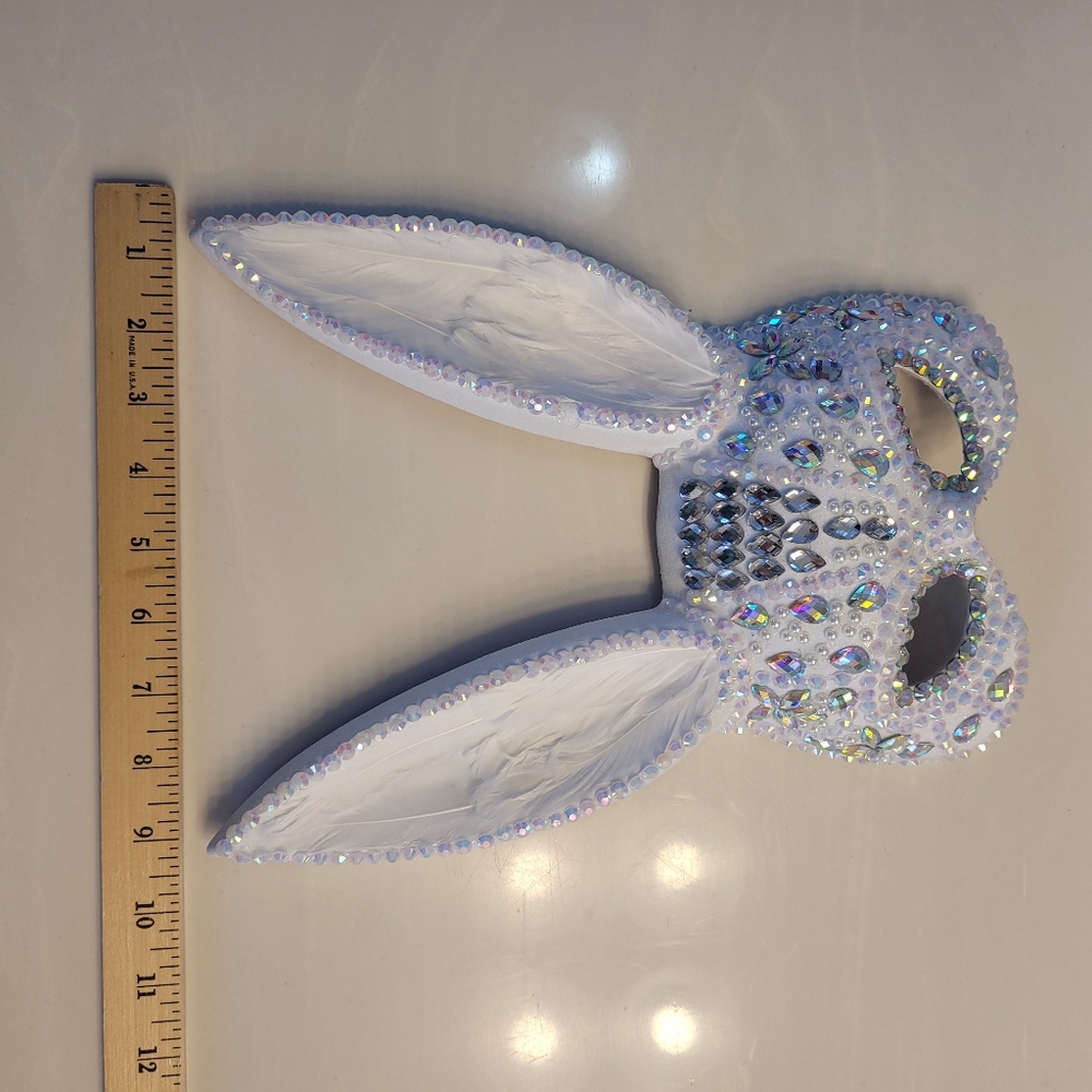 Bunny Bling Mask Dazzling Acrylic Pearls & Crystals - Picture 13 of 16